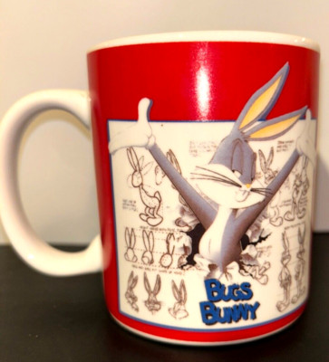 VTG Bugs Bunny Cup/Mug. How to Sketch. Warner Brothers Studio Store WBSS 1995