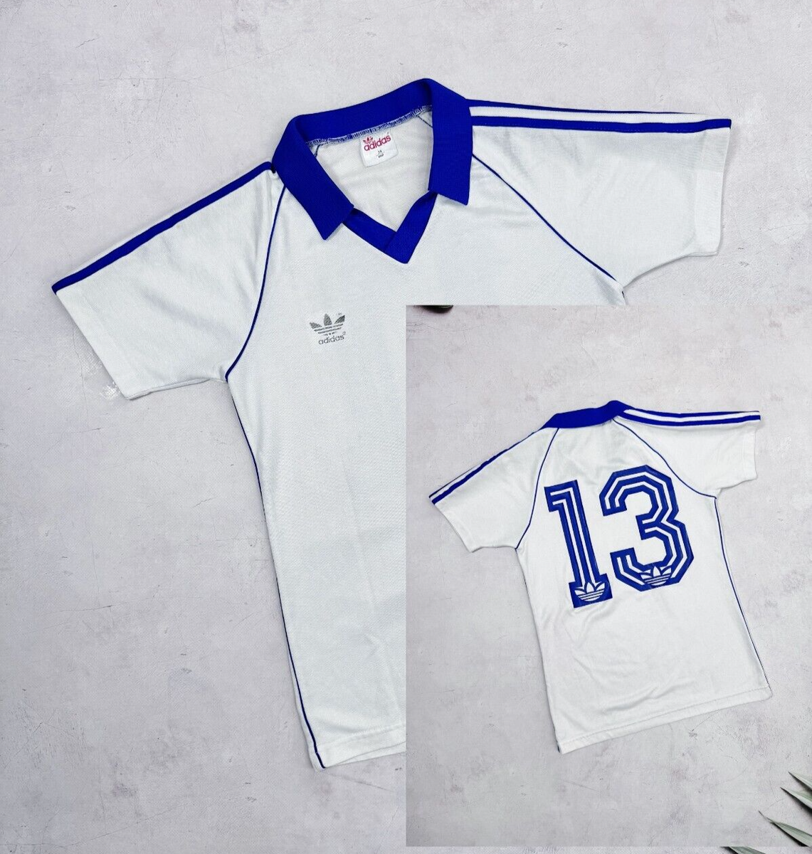 adidas ジグザグパターン シャツ 70s 80s ヴィンテージ Retro 70s Adidas T-Shirt V-Neck Player Issue #13 West Germany size