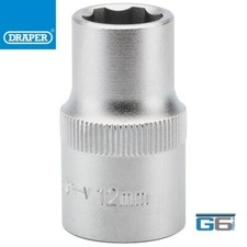 Image of DRAPER EXPERT 12MM 6 POINT SOCKET 1/2" SQUARE DRIVE HI TORQ, STOCK NO: 09858