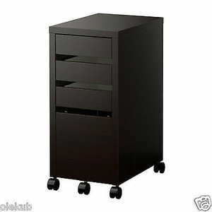 Ikea Micke Drawer Unit Drop File Storage Black Brown Modern