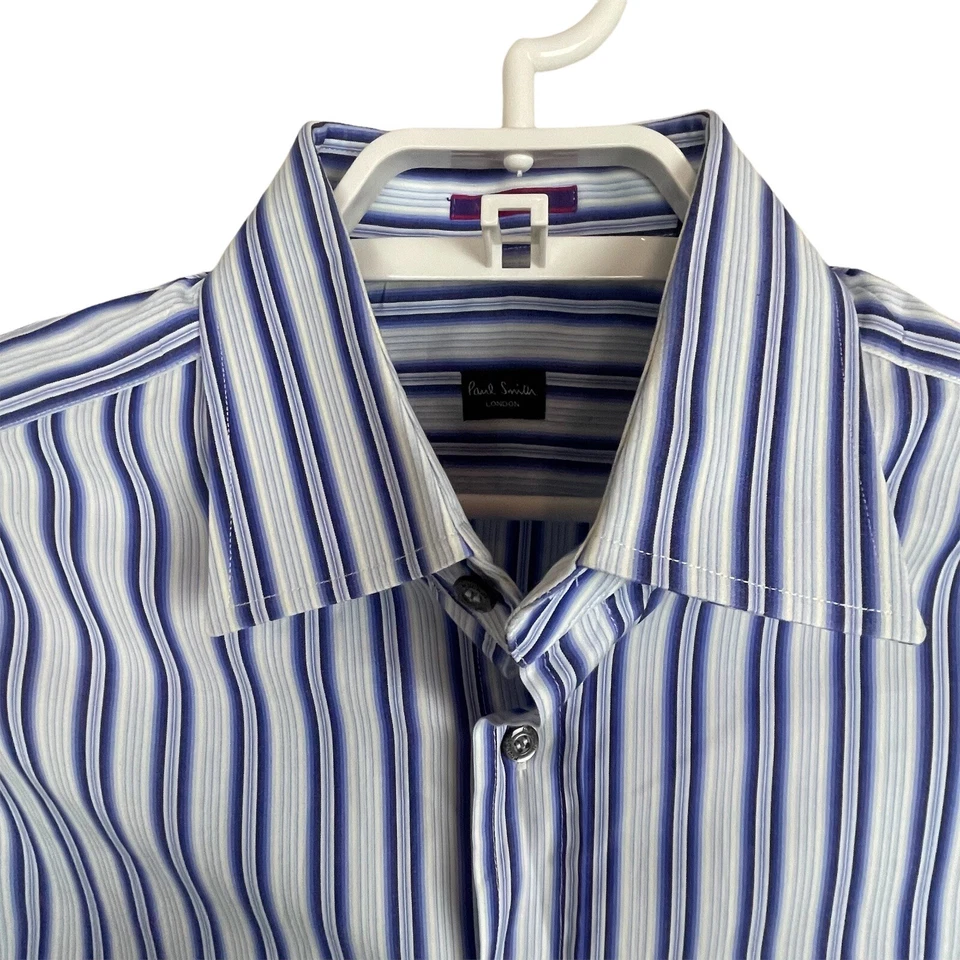 Camisa Paul Smith London The Byard Puño Francés Azul Blanco Rayas 16/41 Italia Foto 2 de 4