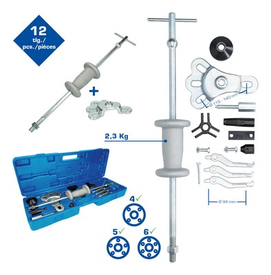 Brilliant Tools Radnaben-Abzieher mit Gleithammer, geschmiedet, 14-teilig