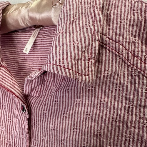 Free People No Limits camicia rossa a righe bohemien leggera con bottoni taglia XS - Foto 6 di 6