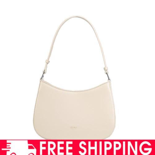 Women PU Crossbody Bag Casual Solid Color Handbag Fashion Shoulder Bag(White) - Picture 1 of 8