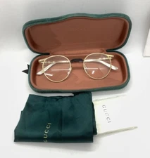 Gucci GG0238S 001 Gold Panto Clear Sunglasses Sonnenbrille Frames Glasses W41