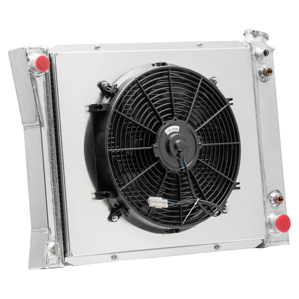 4 Row Radiator+Shroud Fan For 1985-93 92 Chevy G10 G20 C20/ GMC G1500 C2500 4.3L - Image 4 of 4