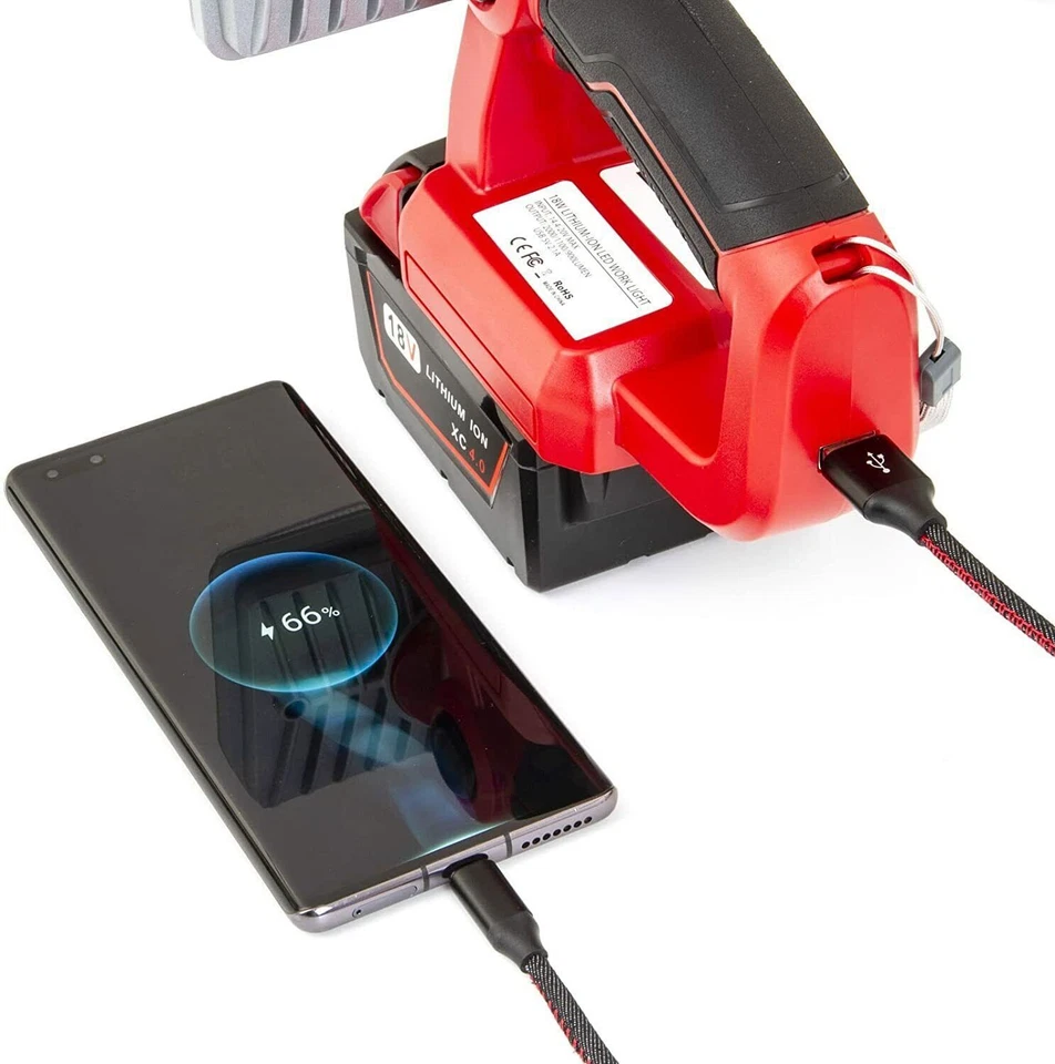 Cordless LED Work Light for Milwaukee Battery 18W 2000LM Handheld Jobsite Light - Image 3 of 4