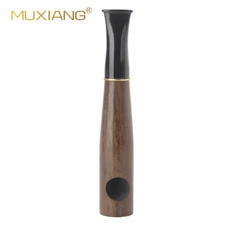 Ebony Wooden Tobacco Pipe Straight Stem Small Handmade Smoking Pipe 9mm Filter