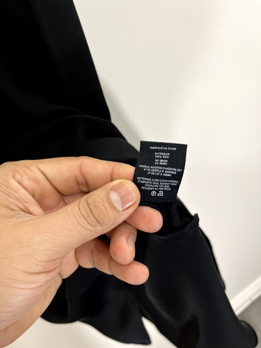 Theory Womens Georgette Silk Dress 2 Minimalist Quiet Luxe Old Money Chic Black - Picture 9 of 16