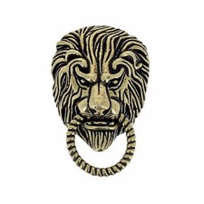 Concho à visser en laiton TÊTE DE LION - 25x37mm - LAITON VIEILLI