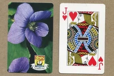 NEW BRUNSWICK, CANADA. Purple Violet. Jack of Hearts SWAP PLAYING CARD