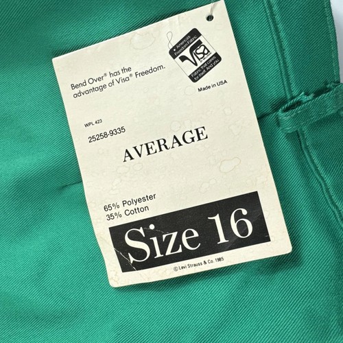 Levi’s Bend Over Sport Hidden Fit Trousers Womens 16 Pants Green Made in USA VTG - Picture 4 of 7