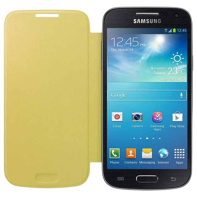 SAMSUNG CUSTODIA ORIGINALE FLIP COVER CASE GALAXY S4 MINI I9190 I9195 GIALLO - Immagine 3 di 4