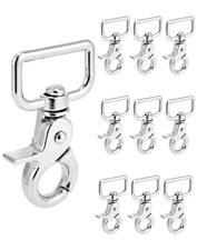 Swivel Snap Hooks, 10 Pack Heavy Duty Trigger Snaps, Nickel Plated Eye Closure S