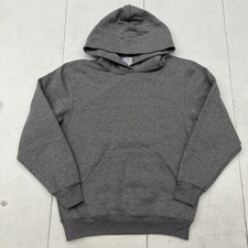 Port  Company Gray Core Fleece Hoodie Sweatshirt Kids Yourh Size Large
