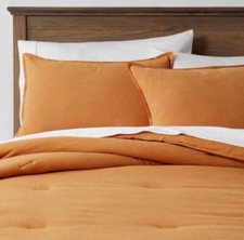 Threshold Space Dyed Cotton Linen Comforter  Sham Set Mustard, California King