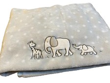 1T LN CIRCO Gray Polka Dot ELEPHANTS GIRAFFE Plush baby crib Blanket Two by Two
