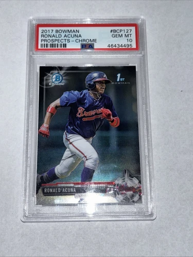 Ronald Acuna 2017 1st Bowman Prospects Chrome Braves RC PSA 10 #BCP127