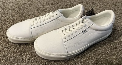 Vans Men’s Old Skool Sneakers White, Size 10 M Vans | Old Skool True White Classics Shoe main image 3