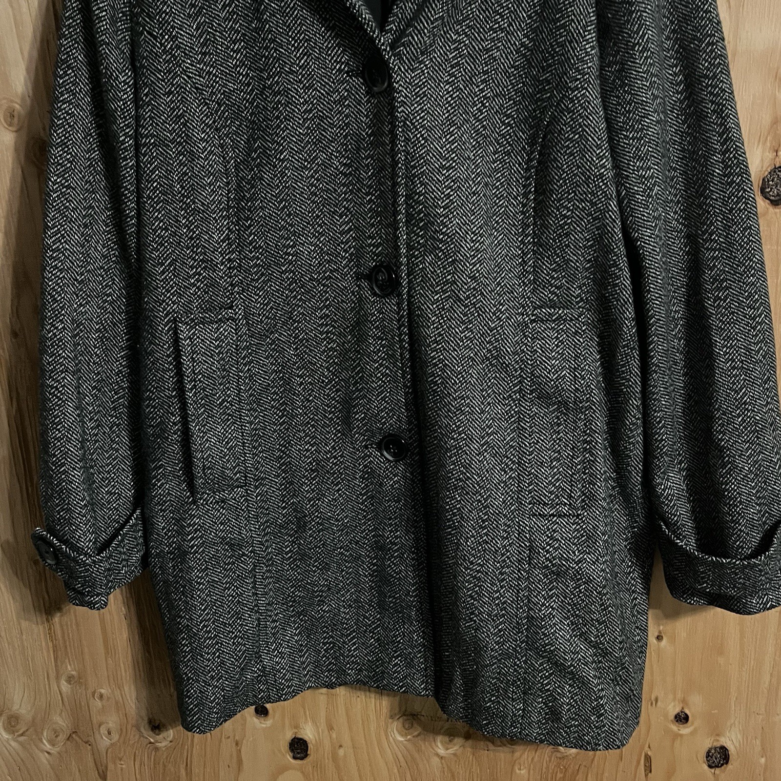 Black/Gray Herringbone Pattern Jacket - St. John’… - image 5