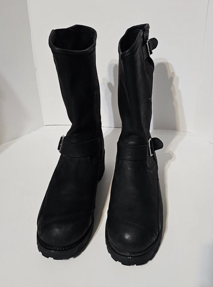 Botas de montar Harley Davidson de cuero negro. Hombre Talla 13. Hogar libre de humo. Foto 3 de 4