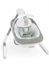 Ingenuity Baby Bouncer Seat w/ Toy Bar for Infant, Gray/White/Green