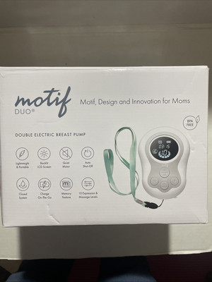 Motif Duo Double Electric Breast Pump On the Go (MD-20.0) New In Box W/ Backpack