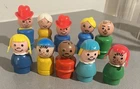 Fisher Price Play Family Little People Wooden Baseball Cowboy Figures Vintage 9