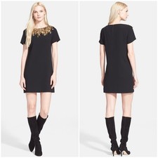 Alice + Olivia Inara Embellished Sheath Dress in Black Size: 8