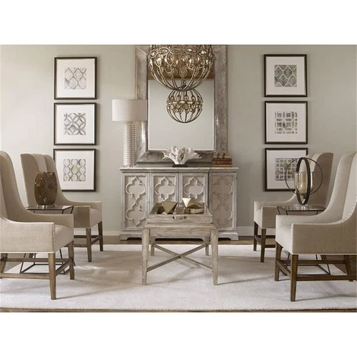 Uttermost Sophie 4-Door Transitional Wood Cabinet in Weathered Gray/Light Tan - Picture 9 of 12