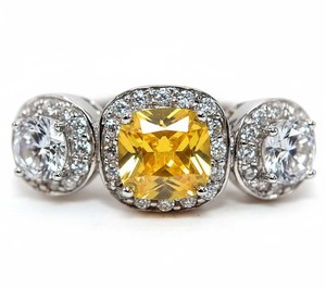 3CT Heat Treated Yellow Topaz 925 Sterling Silver Ring Jewelry Sz 9 PC13-6