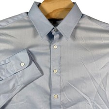 Quince Stretch Cotton Button Down Shirt Mens Large Light Blue Long Sleeve Dress