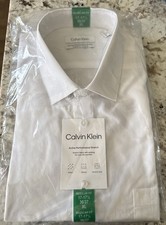 Calvin Klein Men's Long Sleeve Dress Shirt, Regular Fit, White , XL