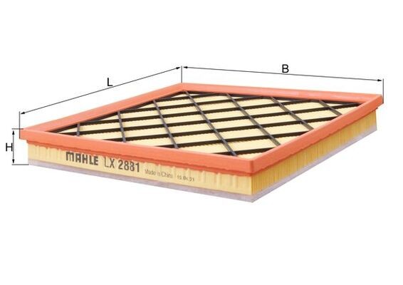 MAHLE LX 2881 Air Filter for BUICK (SGM),CHEVROLET,CHEVROLET (SGM),OPEL,VAUXHALL