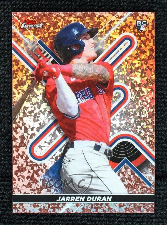 2022 Topps Finest Rose Gold Mini-Diamond Refractor 25/50 Jarren Duran #10 1v3