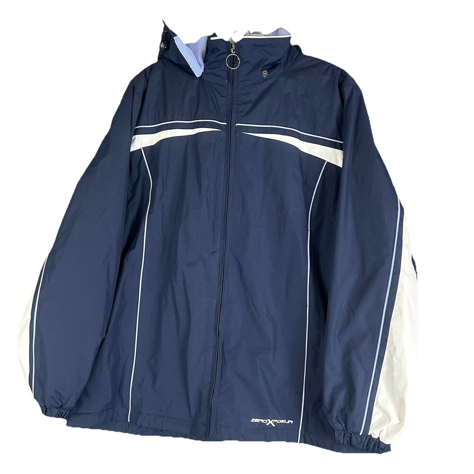 Chaqueta de invierno ZeroXposur XL 3 en 1 para hombre azul marino blanco polar forrado abrigo para nieve Foto 2 de 4