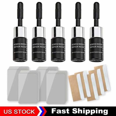 5PCS Automotive Glass Nano Repair Fluid Car Windshield Resin Crack Tool Kit