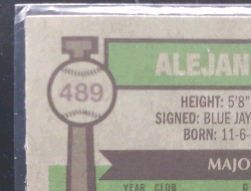 Topps Heritage 2025 cromo rosa brillante - Alejandro Kirk #489 SP Blue Jays - Imagen 3 de 3