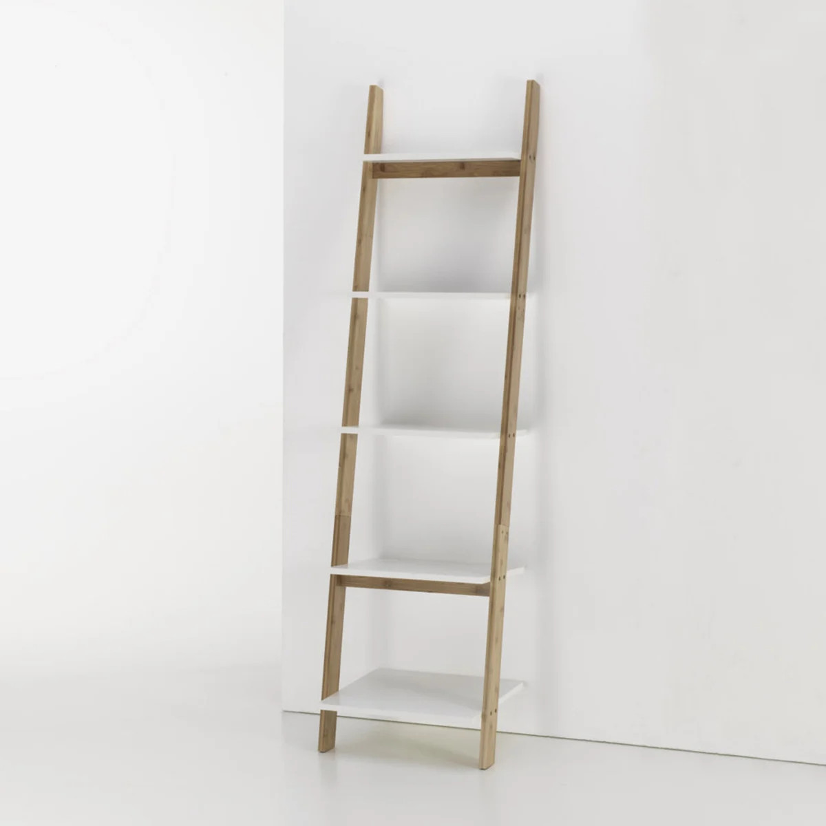 Étagère bibliothèque échelle George structure 5 niveaux en bois mat