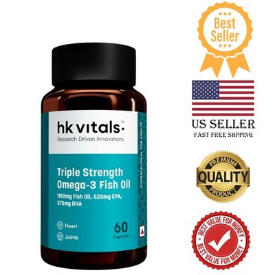 HK Vitals Omega 3 Fish Oil EPA DHA Heart Joint Brain 60 Capsules free ship