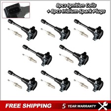 Ignition Coil Pack and Iridium Spark Plug Set of 8 For Infiniti QX56 QX80 Nissan