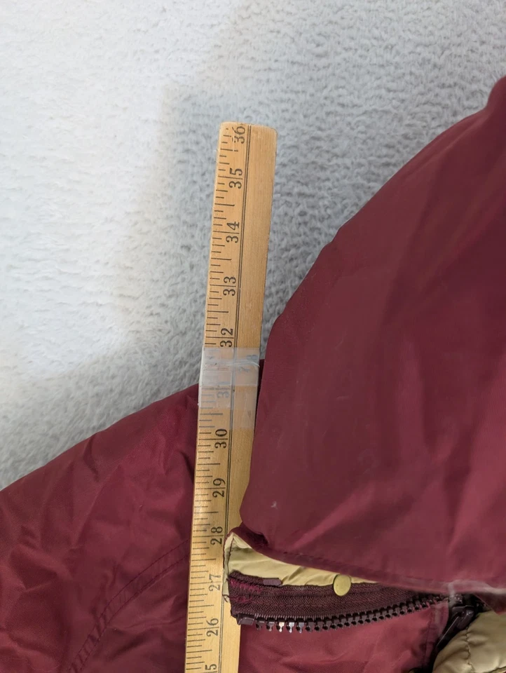 Chaqueta de Invierno LL Bean Goose Down Para Hombre Med Parka Granate 100% Nylon Con Capucha Foto 3 de 4