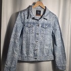 Cotton On Women's Light Denim Jacket Size M Light Blue Distressed Stone Wash