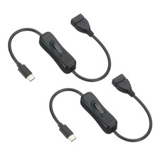 USB 0.98ft Type C to USB Female Extension Cable for 66W Black 2pcs