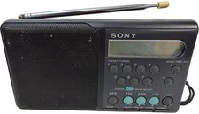 Sony Portable AM/FM Radio ICF-M300L Digital Alarm Black Compact