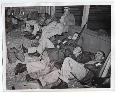 1945 Former POWs Await Transport Chitose Airfield Hokkaido Japan News Photo
