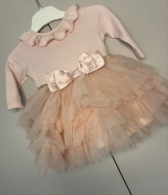 Next Baby Mädchen Tutu Kleid Alter 0-3 Monate komplett gefüttert hübsch rosa Glitzer Rock