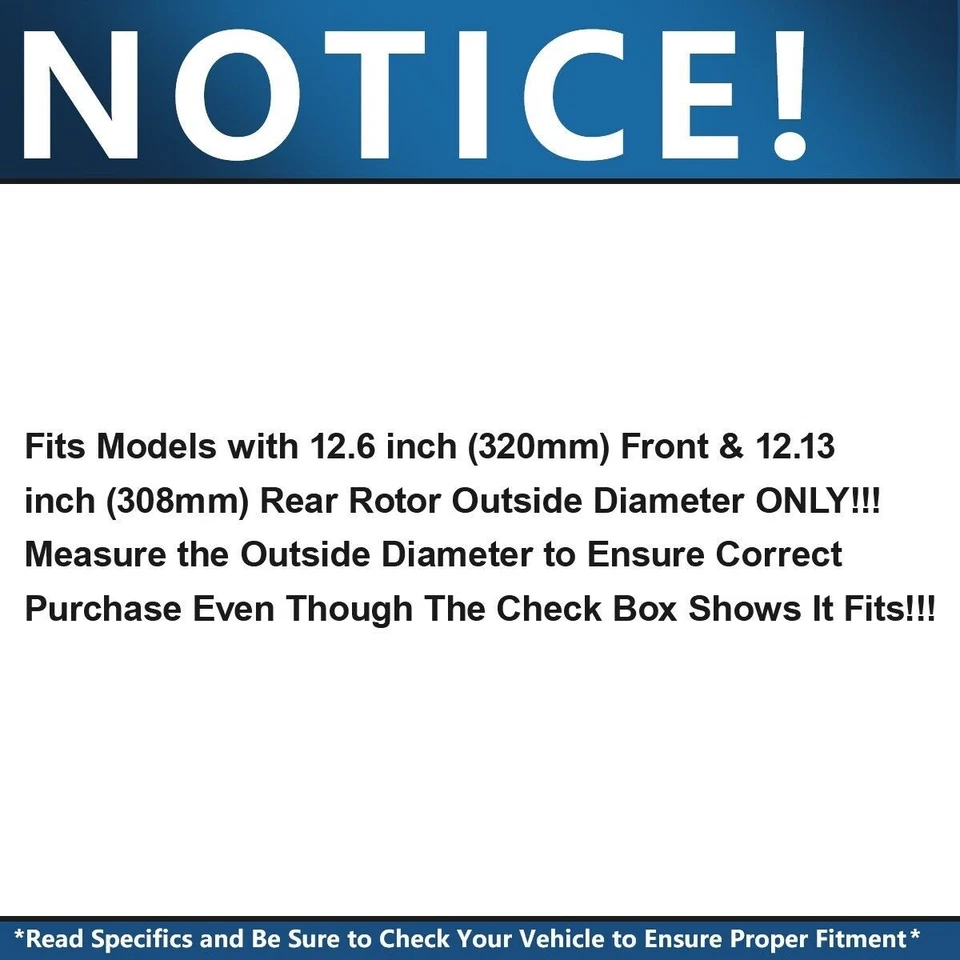 Front Rear Drilled Rotor Brake Pad For Nissan Murano Pathfinder Infiniti QX60 - Изображение 2 из 4