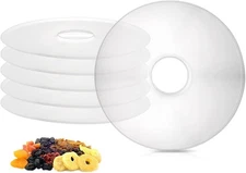 ZOOFOX 6 Pack Fruit Roll Sheets, Round Plastic Dehydrator Sheets with clear 
