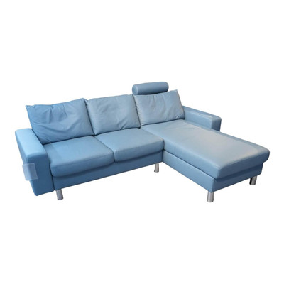 Stressless Ecksofa E 200 Leder Paloma Sparrow Blue Blau Füße Metall 